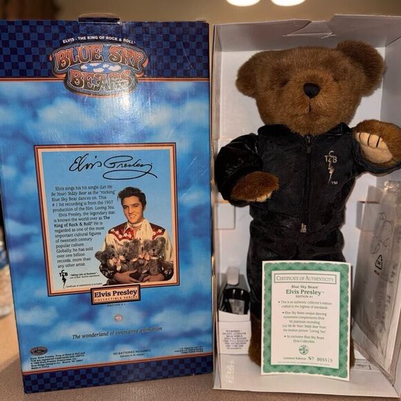 Vintage BLUE SKY BEARS Elvis Presley Animated Dancing Teddy Bear. TCB - Picture 6 of 6